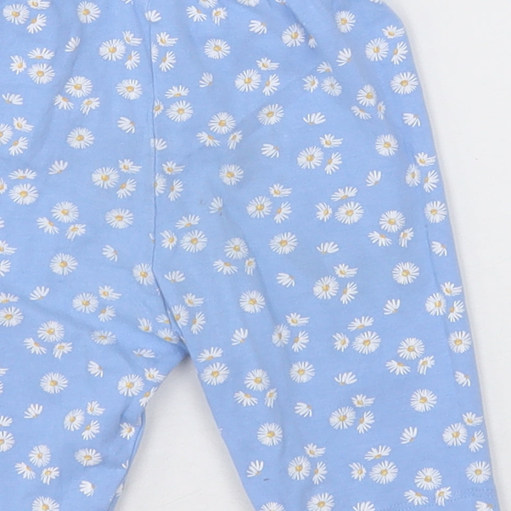 Dunnes Stores Girls Blue Floral Cotton Sweat Shorts Size 2-3 Years  Regular