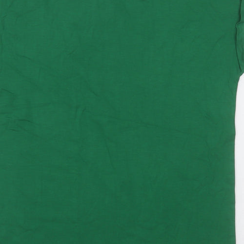 sainsburys Womens Green  Viscose Basic T-Shirt Size 10 Crew Neck - Tennis club