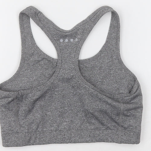 mataaln Womens Grey  Polyester Cropped Tank Size S Scoop Neck Pullover