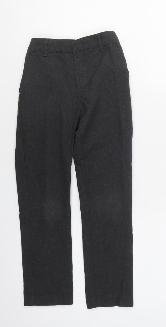 F&F Girls Grey  Polyester Dress Pants Trousers Size 6-7 Years  Regular Hook & Loop - School Wear