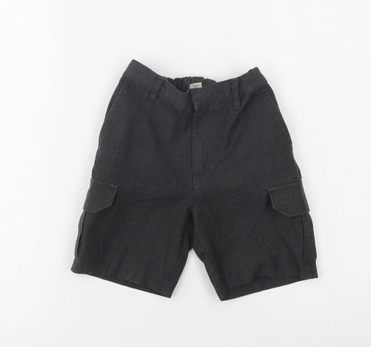 TU Boys Grey  Polyester Cargo Shorts Size 7 Years  Regular Hook & Loop - School Wear