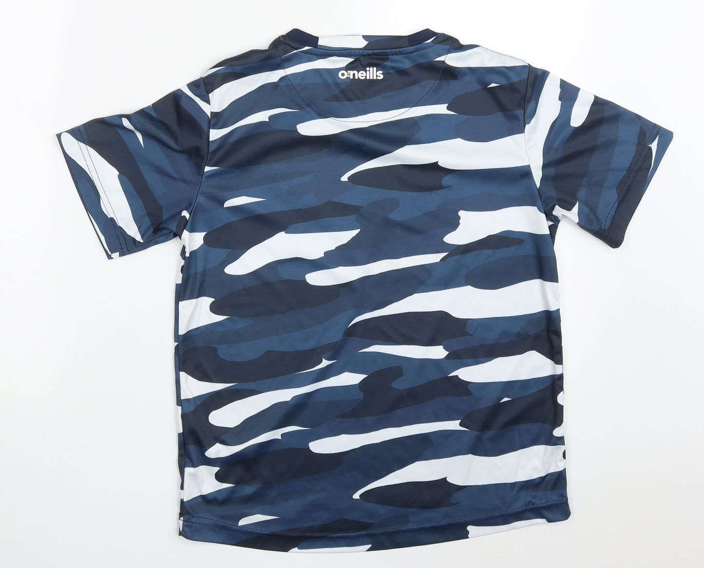 O'Neill Boys Blue Camouflage Polyester Basic T-Shirt Size 10-11 Years Crew Neck Pullover - Simply Fruit Ard Mhacha