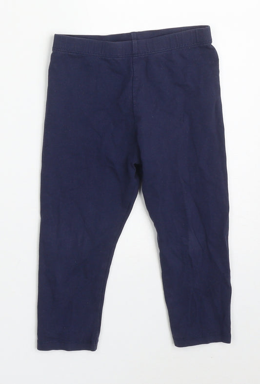 George Girls Blue  Cotton Carrot Trousers Size 2-3 Years  Regular