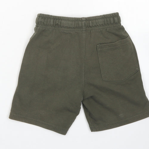 George Boys Green  Cotton Sweat Shorts Size 5-6 Years  Regular Drawstring