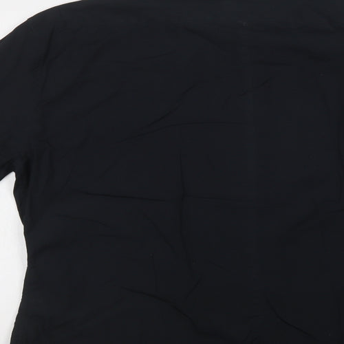 NEXT Mens Black  Cotton  Dress Shirt Size M Collared Button