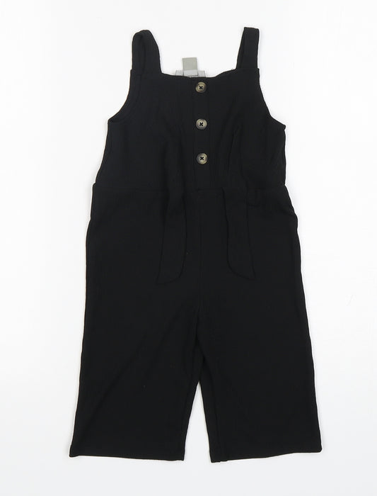 Primark Girls Black  Polyester Catsuit One-Piece Size 9-12 Months