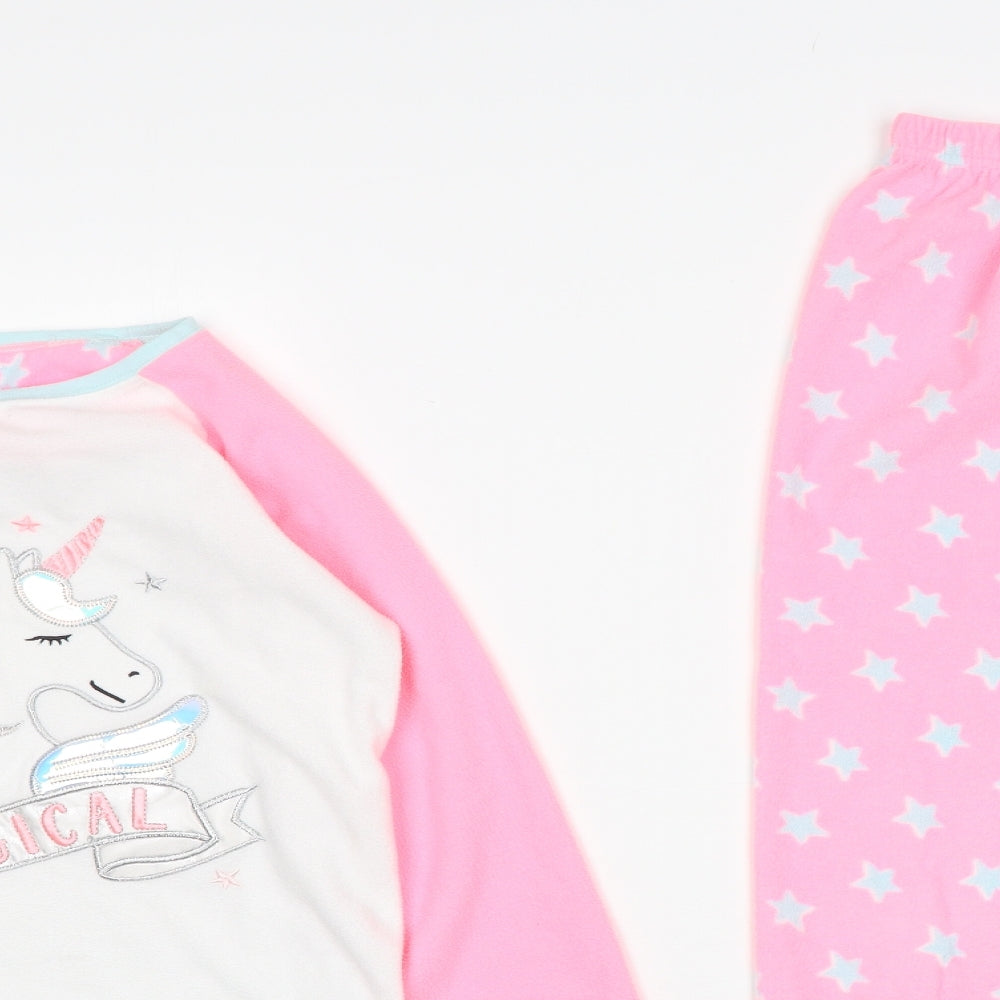 Primark Girls Multicoloured  Polyester  Pyjama Set Size 10-11 Years   - Unicorn
