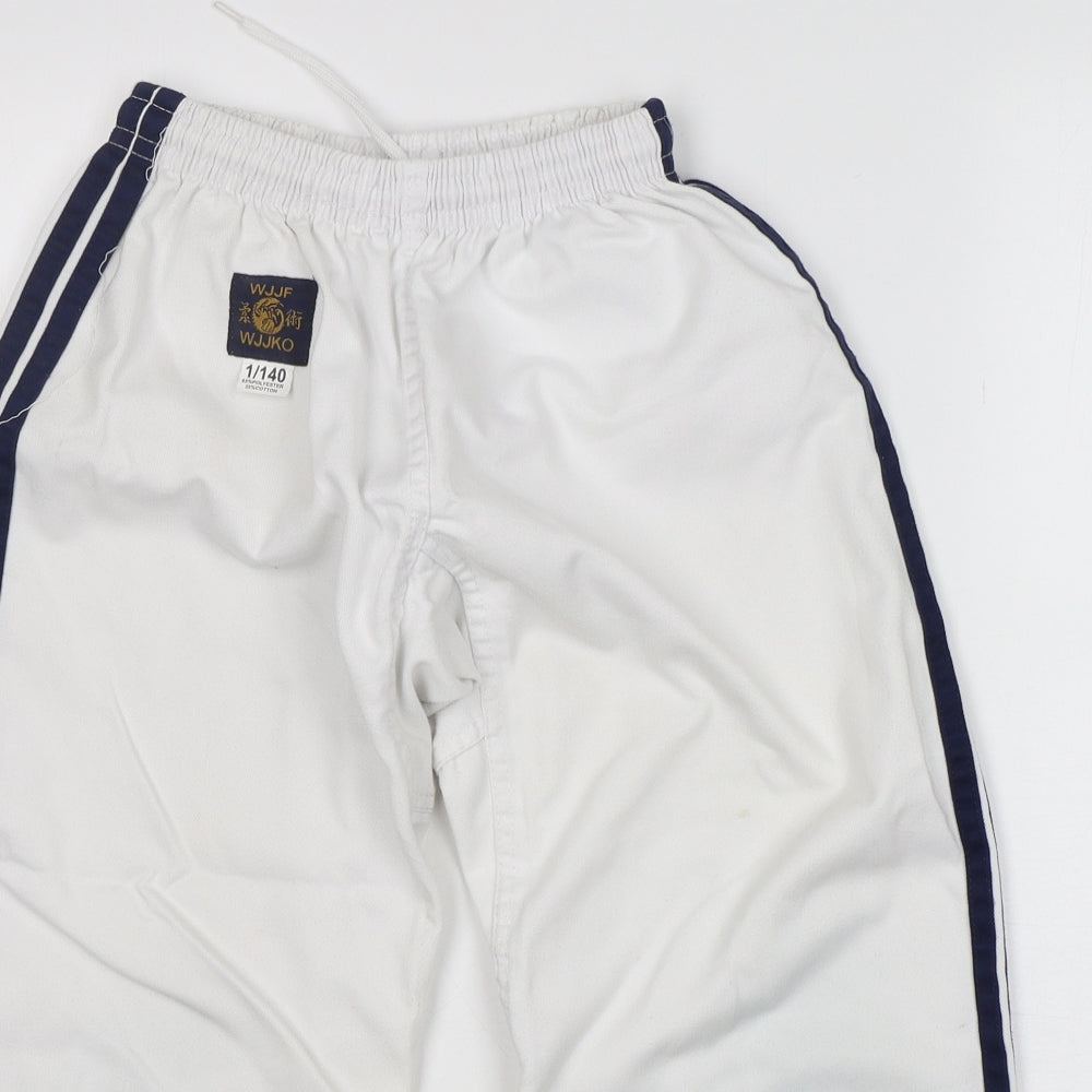WJFF Boys White  Polyester Jogger Trousers Size 10 Years  Regular  - Jiu Jitsu trousers