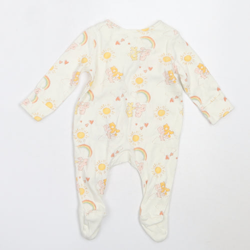 George Girls Ivory  Cotton Babygrow One-Piece Size 0-3 Months   - Care Bears