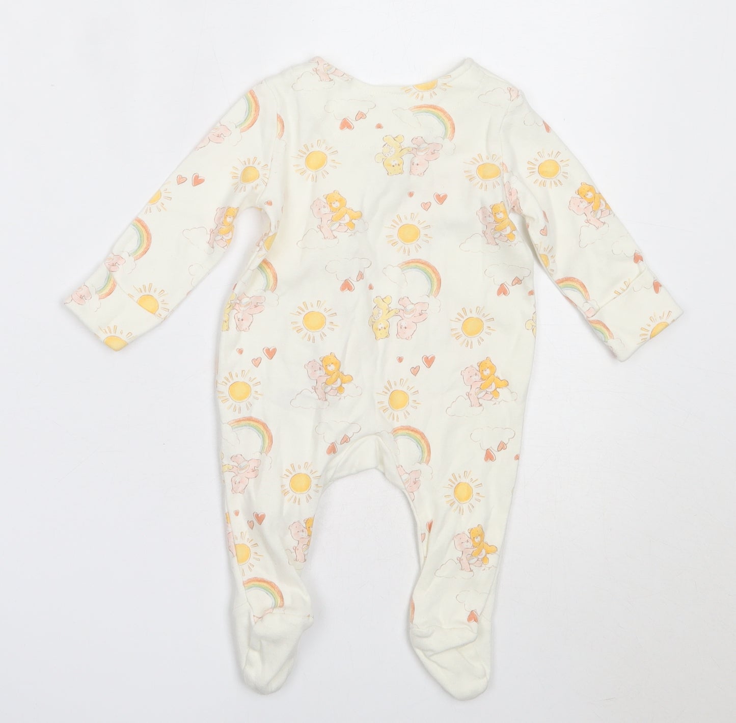 George Girls Ivory  Cotton Babygrow One-Piece Size 0-3 Months   - Care Bears