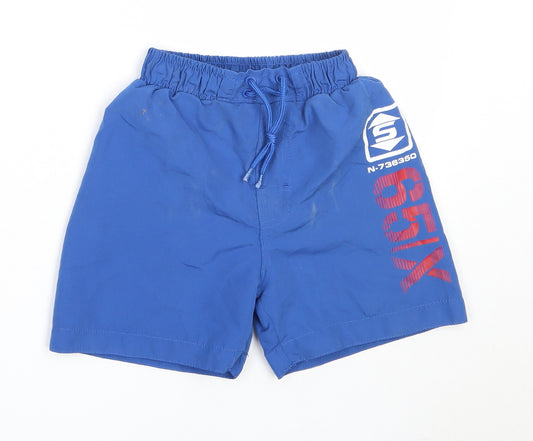 Matalan Boys Blue  Polyester Bermuda Shorts Size 4-5 Years  Regular