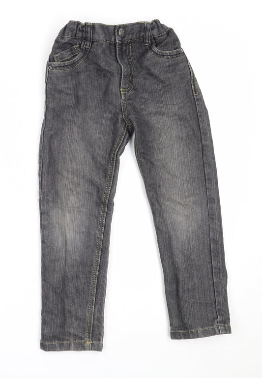 Primark Boys Grey  Cotton Straight Jeans Size 5-6 Years  Regular