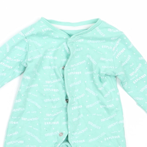 Primark Boys Green  Cotton Babygrow One-Piece Size Newborn