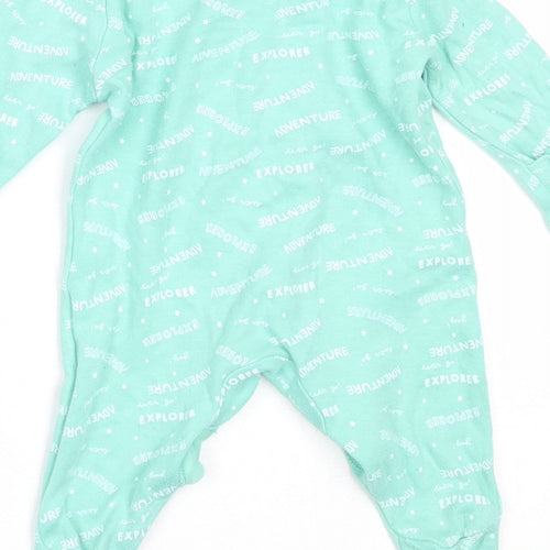 Primark Boys Green  Cotton Babygrow One-Piece Size Newborn