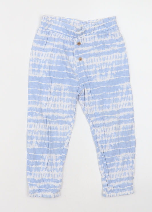 Dunnes Stores Girls Blue Ombré Cotton Capri Trousers Size 2-3 Years  Regular