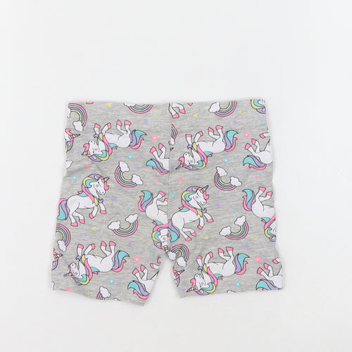 pep&co Girls Grey Geometric Cotton Bermuda Shorts Size 2-3 Years  Regular  - unicorn print