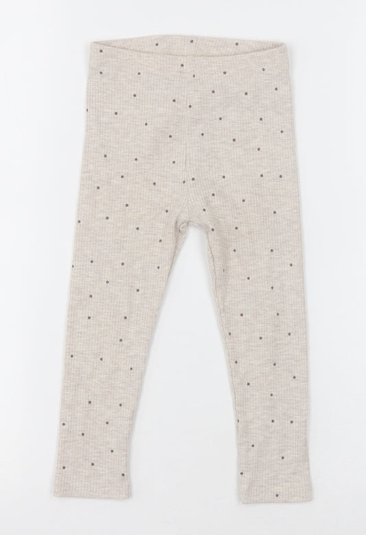 George Girls Beige Polka Dot Polyester Capri Trousers Size 2-3 Years  Regular