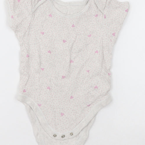 George Girls Grey Polka Dot Cotton Babygrow One-Piece Size 18-24 Months  Button