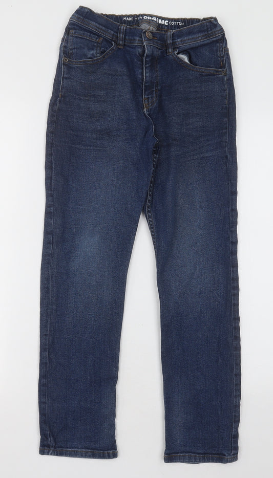 F&F Boys Black  Cotton Straight Jeans Size 11-12 Years  Regular Button