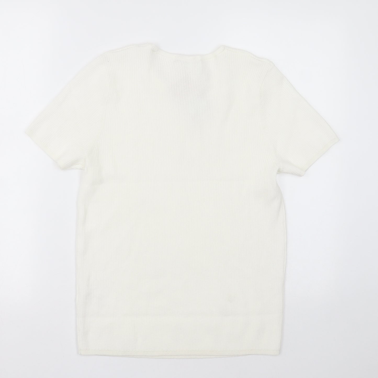sainsburys Womens White  Viscose Pullover Sweatshirt Size 16  Pullover - Heart pattern