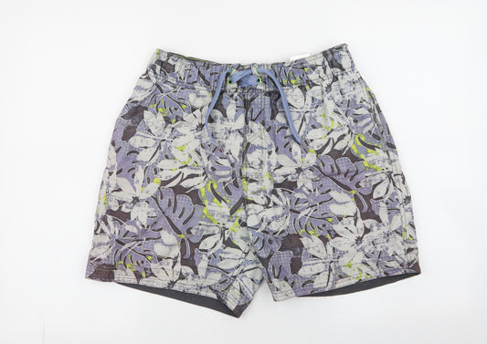 Defecto Surf Mens Blue Floral 100% Polyester Athletic Shorts Size M  Athletic Drawstring - board shorts