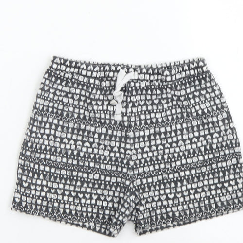 George Girls Black Geometric Cotton Sweat Shorts Size 5-6 Years  Regular