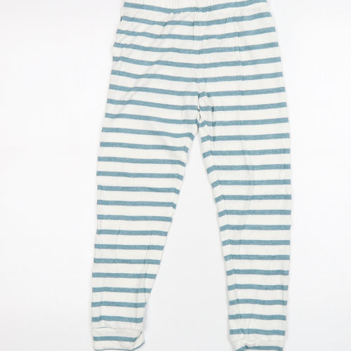 M&S Girls Multicoloured Striped Viscose Sweatpants Trousers Size 8-9 Years  Regular