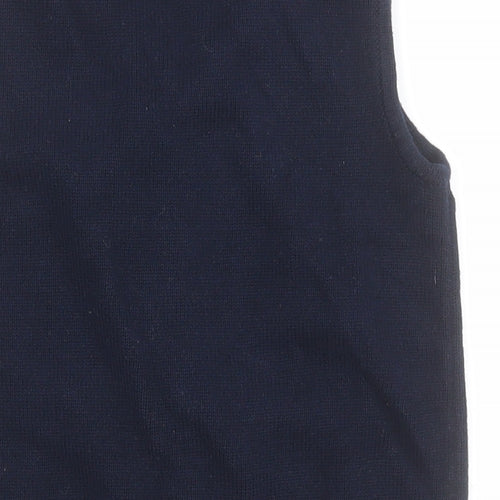NEXT Boys Blue V-Neck  100% Cotton Cardigan Jumper Size 6 Years  Button - Tartan