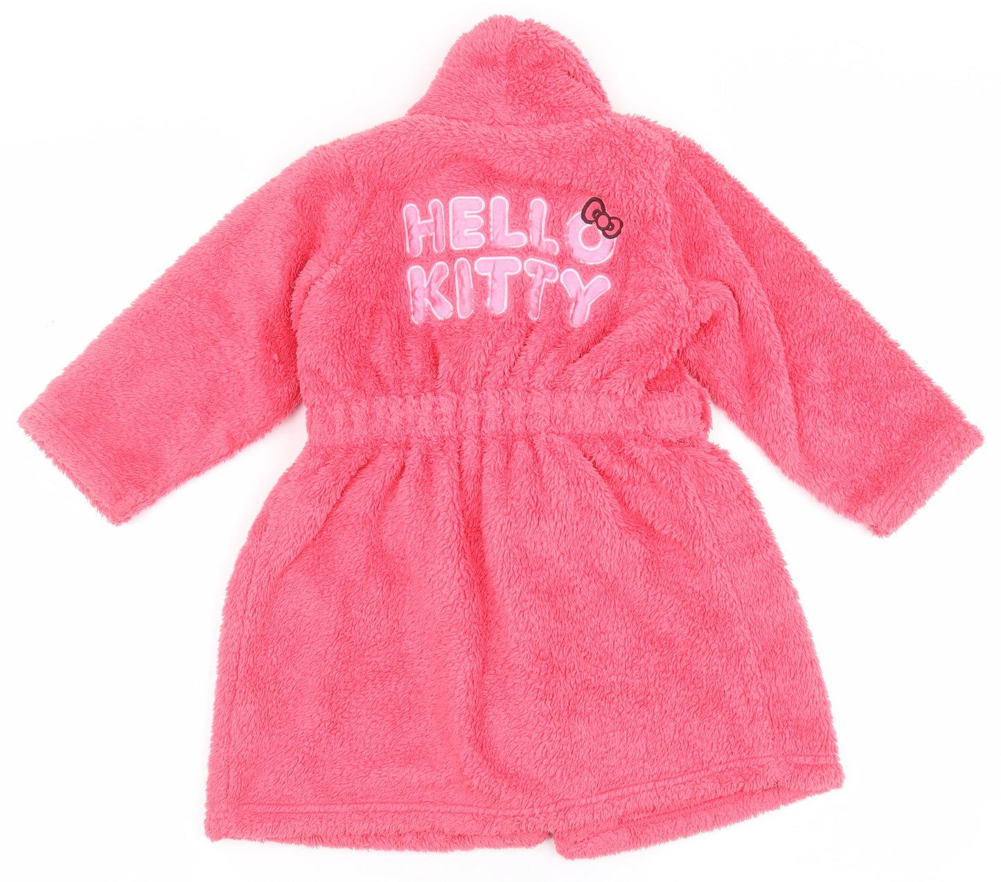 Marks and Spencer Girls Pink Solid 100% Polyester  Robe Size 2-3 Years  Tie - Hello Kitty