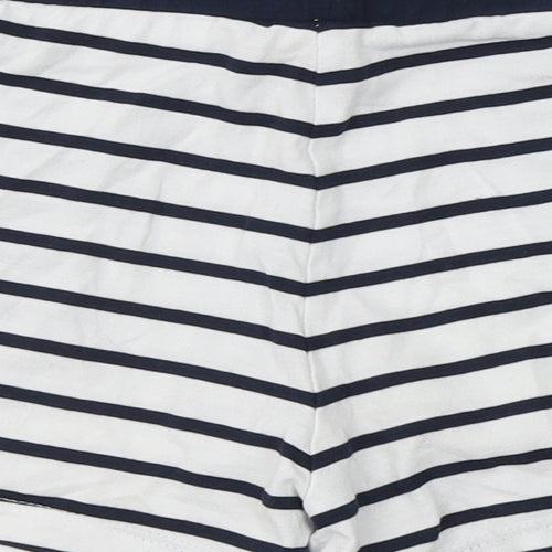 H&M Girls White Striped Cotton Utility Shorts Size 11-12 Years  Regular