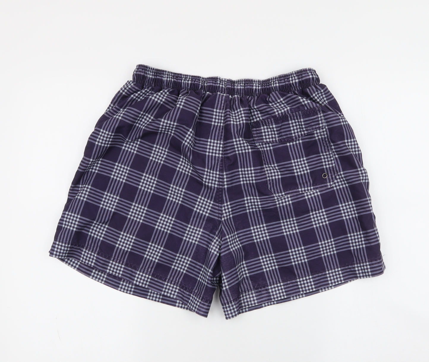 TU Mens Blue Striped Polyester Athletic Shorts Size M  Regular Drawstring - swim shorts