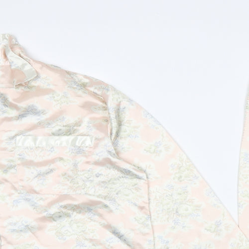 Amanda Steward Womens Pink Floral Polyester Top Pyjama Set Size XS  Button