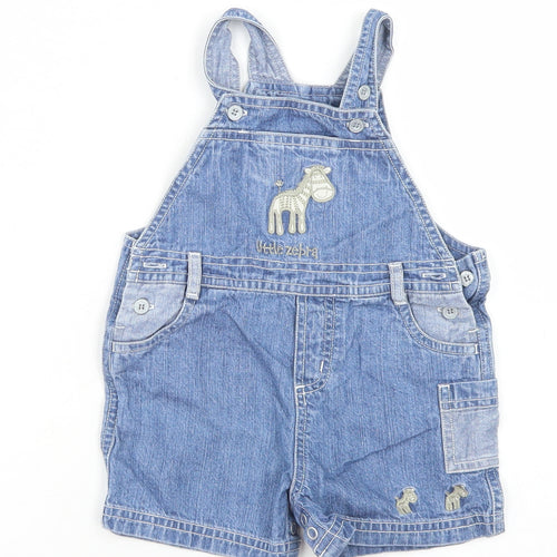 NEXT Boys Blue  Cotton Dungaree One-Piece Size Newborn  Snap - Little Zebra