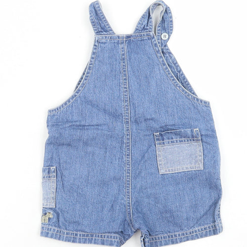 NEXT Boys Blue  Cotton Dungaree One-Piece Size Newborn  Snap - Little Zebra