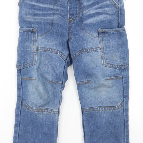 F&F Boys Blue  Cotton Straight Jeans Size 2-3 Years  Regular Button