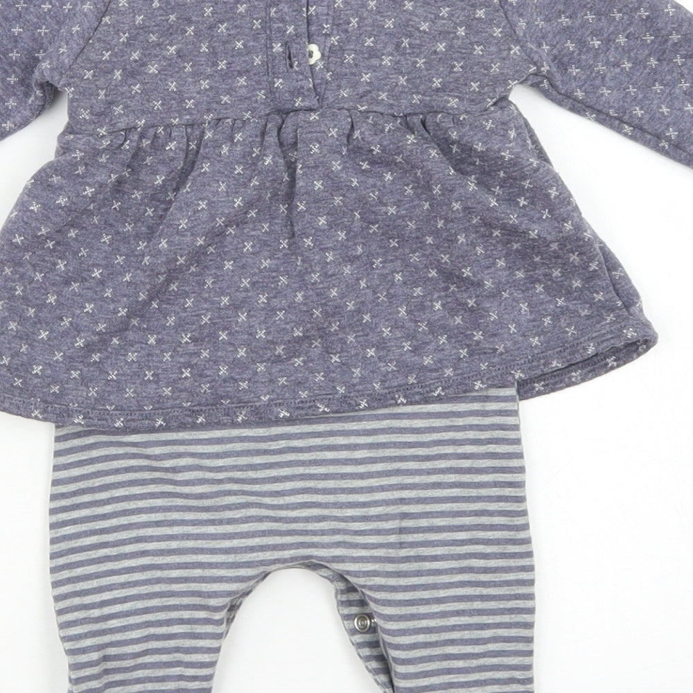 F&F Girls Blue  Polyester Babygrow One-Piece Size 0-3 Months  Snap - Dress overlay