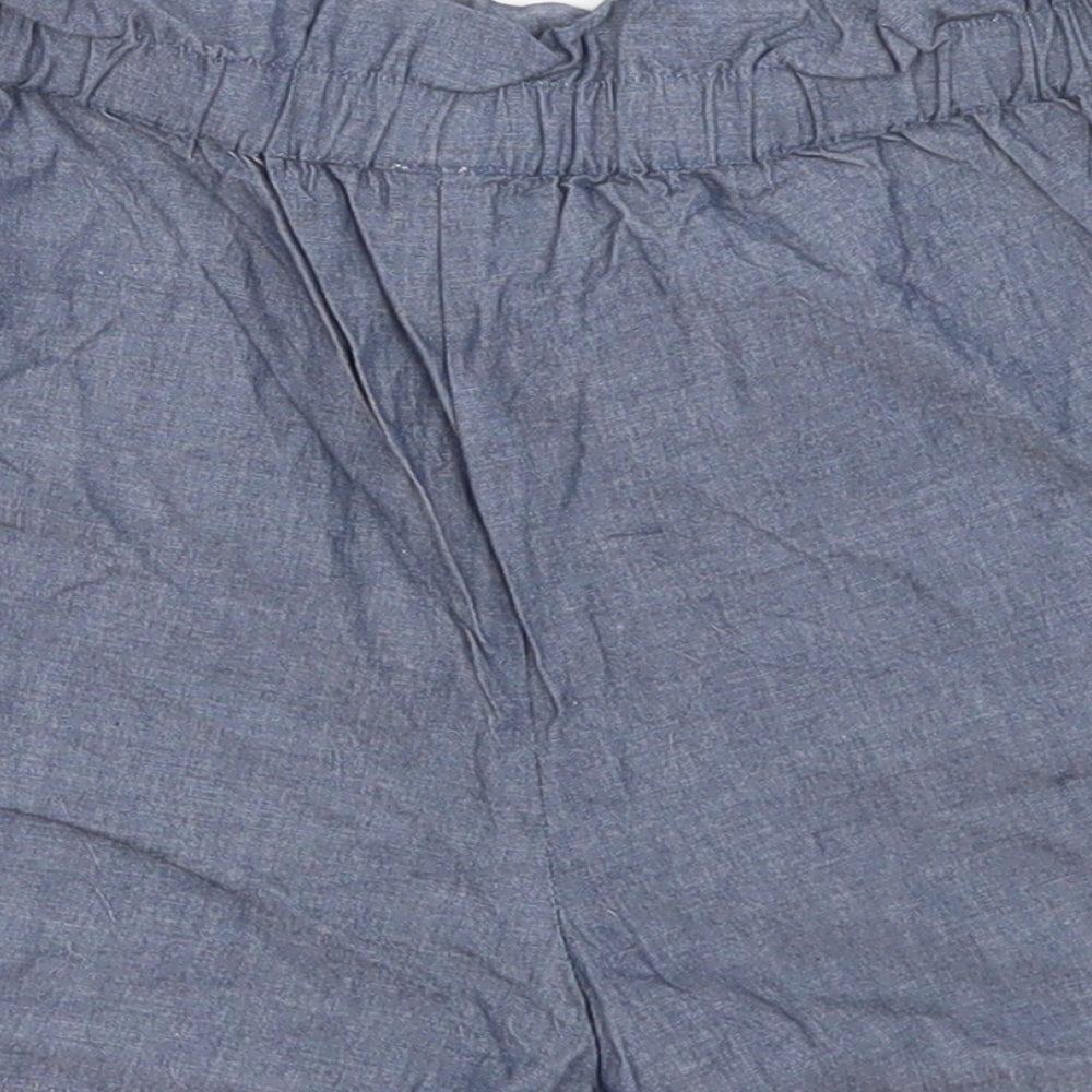 George Girls Blue  Cotton Mom Shorts Size 5-6 Years  Regular
