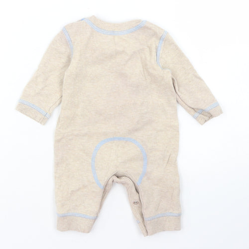 George Boys Brown  Cotton Romper One-Piece Size Newborn  Snap - Moose