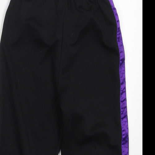 George Girls Black Striped Polyester Sweatpants Trousers Size 3-4 Years  Regular  - Purple Stripe