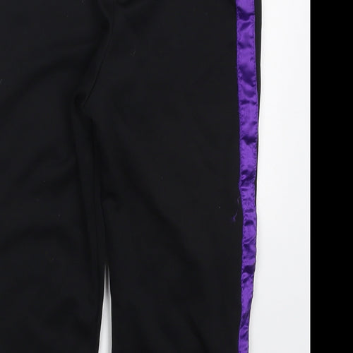 George Girls Black Striped Polyester Sweatpants Trousers Size 3-4 Years  Regular  - Purple Stripe