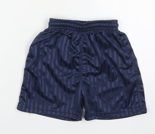 Top Sport Boys Blue Striped Polyester Sweat Shorts Size 7-8 Years  Regular Drawstring