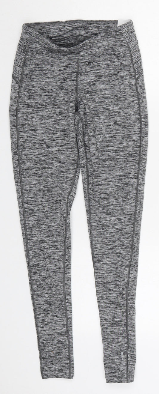 Reebok Womens Grey  Polyester Capri Leggings Size XS L26 in Regular