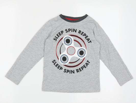NEXT Boys Grey  Cotton  Pyjama Top Size 5 Years  Pullover - sleep spin repeat