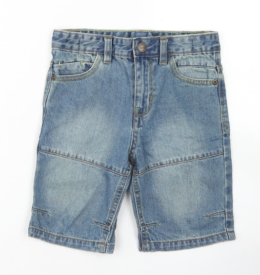 Urban Rascals Boys Blue  Cotton Bermuda Shorts Size 6 Years  Regular Snap