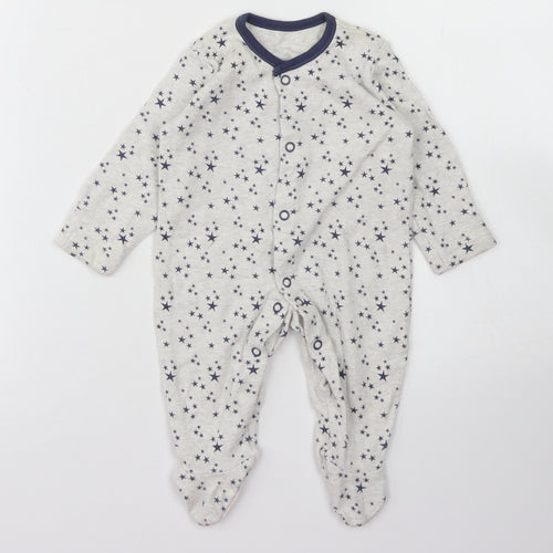 George Boys Grey Spotted Cotton Babygrow One-Piece Size 0-3 Months  Snap