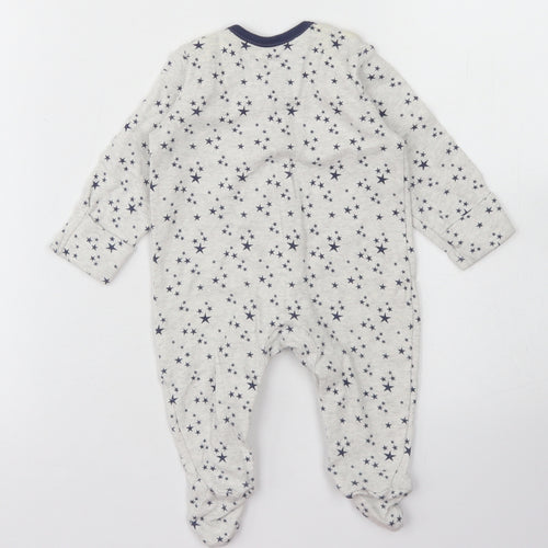 George Boys Grey Spotted Cotton Babygrow One-Piece Size 0-3 Months  Snap