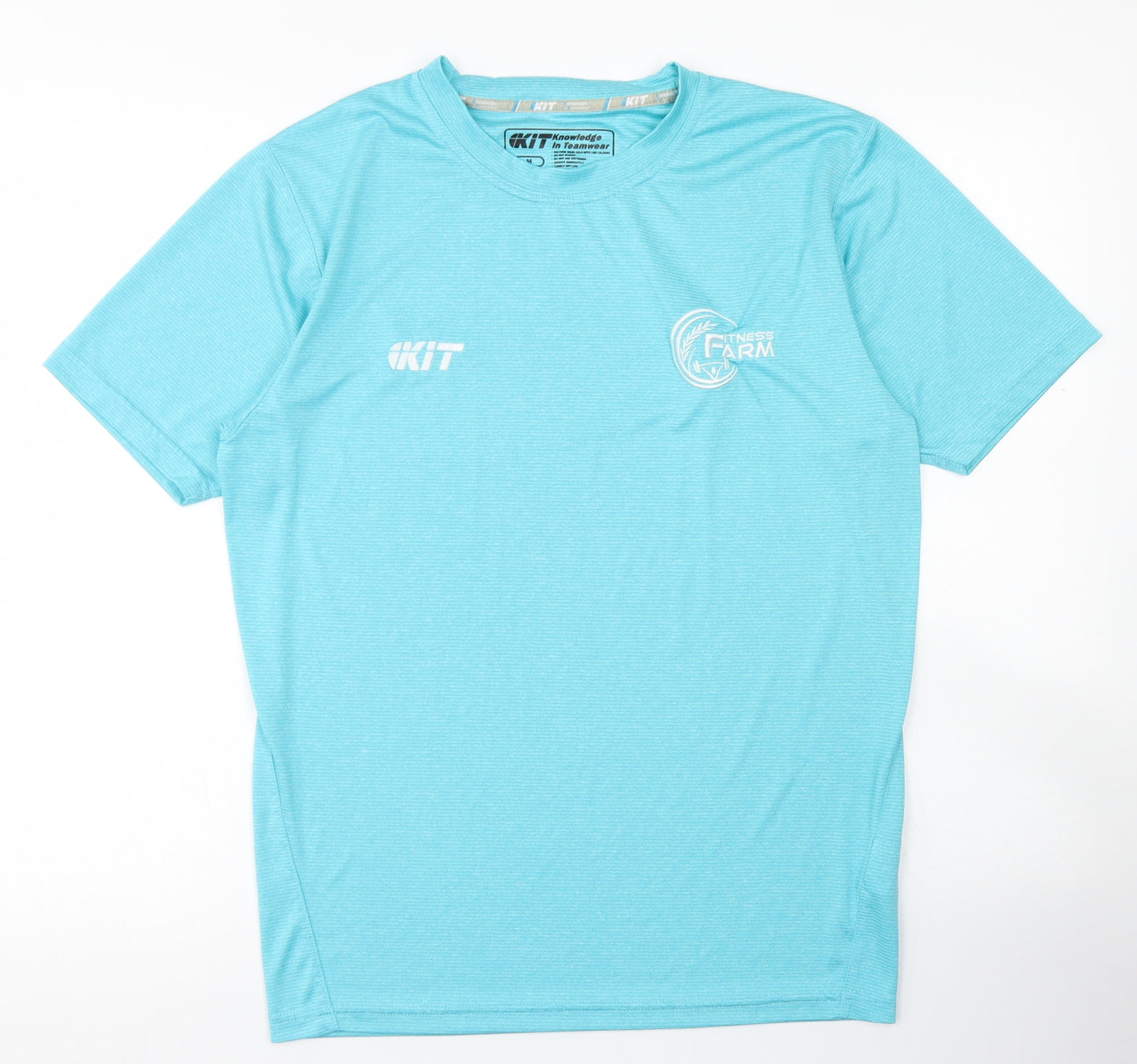 Kit Mens Blue  Polyester Basic T-Shirt Size M Crew Neck