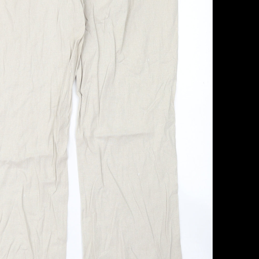 Buy Marks & Spencer Women's Slim Linen Trousers (4579_White_10) at Amazon.in