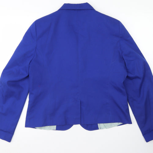 Peacocks Womens Blue  Polyester Jacket Blazer Size 16