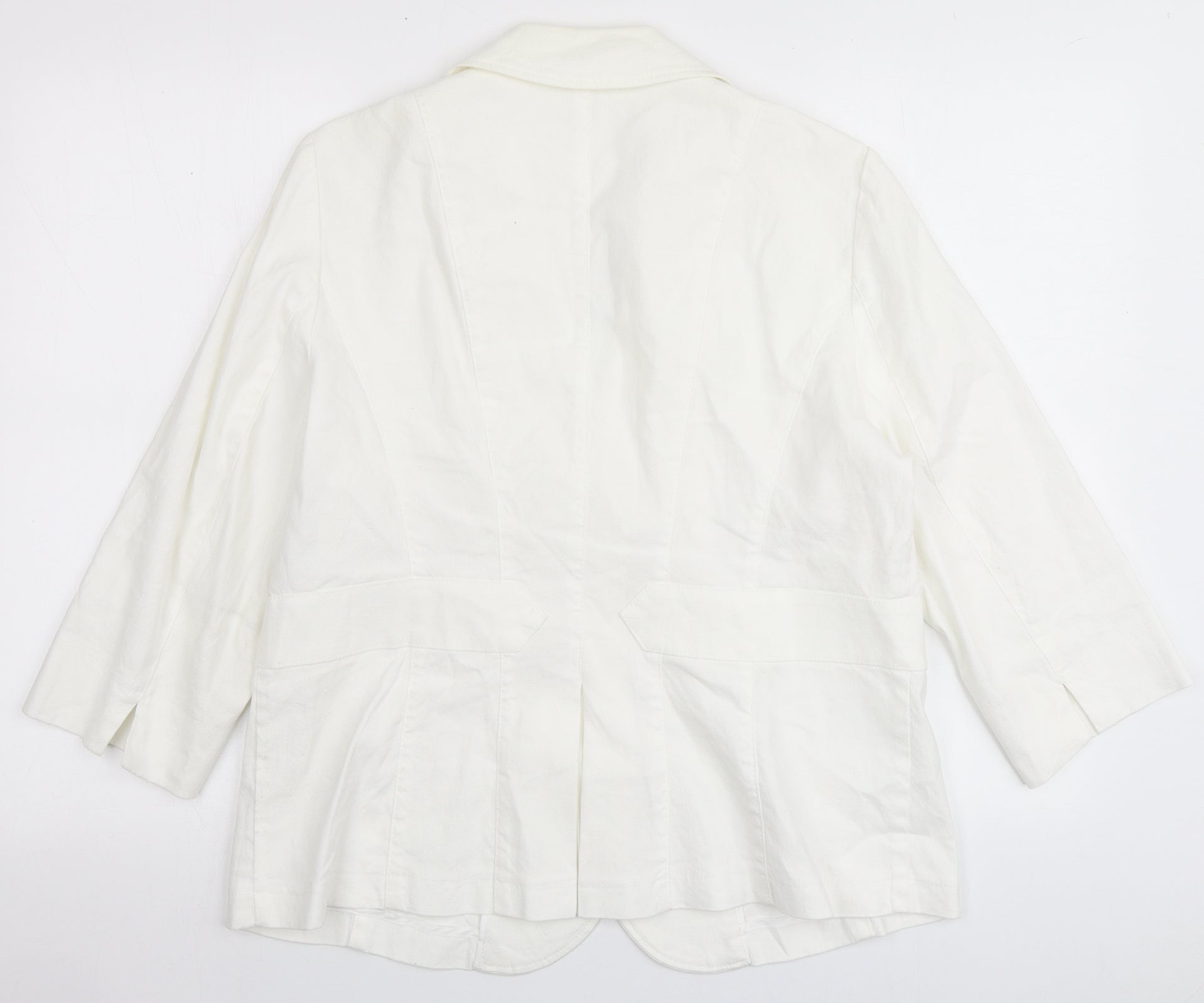 Per Una Womens Ivory Linen Jacket Blazer Size 18 Preworn Ltd